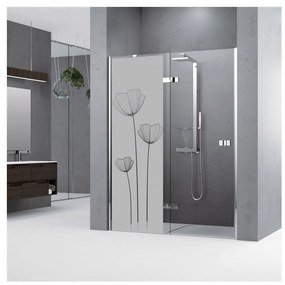 Стикер за врата на душ Макови цветя, 185 x 55 cm - Ambiance