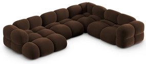 Тъмнокафяв кадифен ъглов диван (десен ъгъл/U форма) Loretto – Cosmopolitan Design