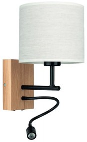 Spot-Light 57291974 - Гъвкаво осветително тяло BOHO 1xE27/25W + LED/1W/230V дъб