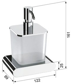 Матово черен стенен стъклен диспенсер за сапун 300 ml Flori – Sapho