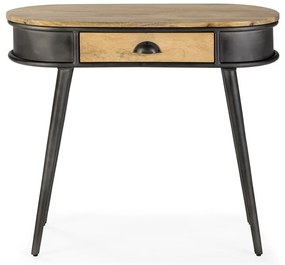 Черна/в естествен цвят конзолна маса 38x90 cm Delhi – MOME