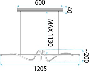 Лампа LED LHJ024-CP 120 cm GOLD