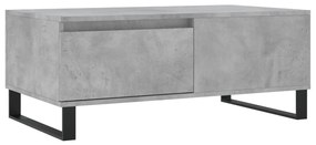 830816 vidaXL Маса за кафе, бетонно сива, 90x50x36,5 см, инженерно дърво