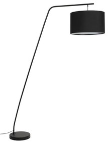 Черна подова лампа с текстилен абажур (височина 220 cm) Martine – White Label