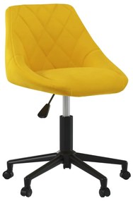 3089039 vidaXL Въртящ се трапезен стол, горчица, кадифе
