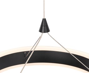 Висяща лампа черна кръгла с LED 3-степенна димируема 3-светлина - Lyani