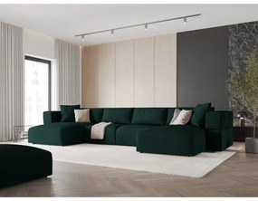 Зелен ъглов U-образен диван Esther – Milo Casa