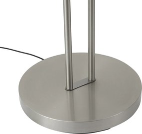 Модерна подова лампа стомана с лампа за четене с LED и димер - Divo