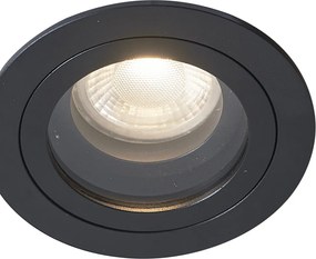 Комплект от 6 модерни вградени прожектора черни, въртящи се и накланящи се IP44 - Chuck