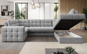 Ъглов диван Bale U-Сиво-Десен