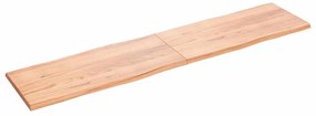 363988 vidaXL Плот за маса светлокафяв 220x50x(2-4) см обработен масивен дъб