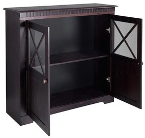 Тъмнокафява витрина от масивен бор 95x35 cm Lisa – Støraa