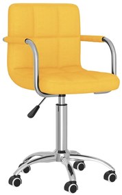 334674 vidaXL Въртящ се офис стол, горчица, текстил