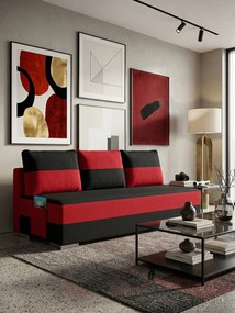 Разтегателен диван Atlas-Black - Red