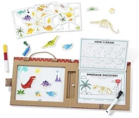 Melissa & Doug - Комплект с магнити за многократно рисуване - Играй, рисувай и създавай - Динозаври