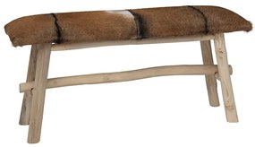 244547 vidaXL Пейка от козя кожа и тиково дърво