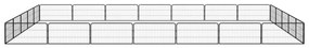 Заграждение за куче черно 24 панела 100x50 см прахово боядисано William