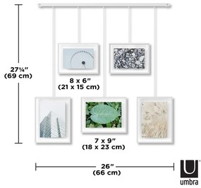 Бели метални рамки за стена в комплект от 5 броя 79x43 cm Exhibit - Umbra