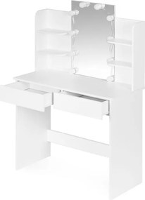 Козметична тоалетка с огледало и LED осветление, ModernHome, 3 нюанса светлина, 90x40x135см