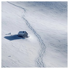 Картина на платно – Самотна хижа през зимата
