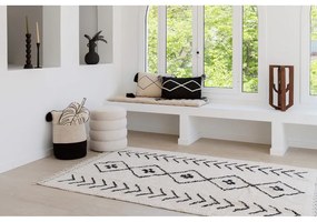 Кремав ръчно изработен памучен килим подходящ за пране 170x240 cm Bereber Rhombs – Lorena Canals