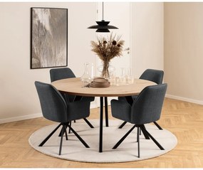 Тъмносиви тапицирани трапезни столове в комплект с подлакътници 2 бр. Glenda – Actona