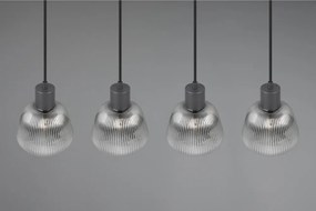 Черно висящо осветително тяло със стъклен абажур ø 15 cm Tarifa – Trio