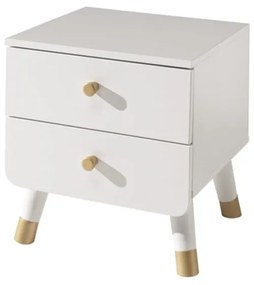Бяло детско нощно шкафче от борова дървесина Billy - Vipack