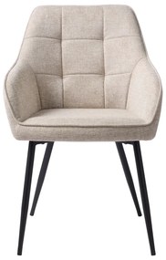 Бежов тапициран трапезен стол с подлакътници Nolan – Unique Furniture