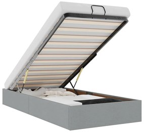 3310840 vidaXL Османска рамка за легло без матрак, светлосива, 90x190 см, плат