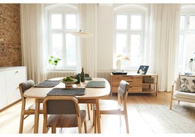 Сгъваема трапезна маса от масивен дъб в естествен цвят 100x180 cm Twig – The Beds