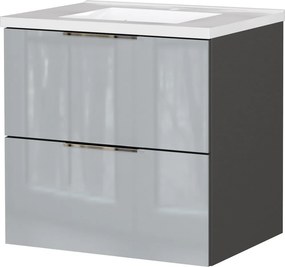 Сив гланцов стенен шкаф за мивка 61x61 cm Celano – Germania