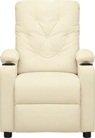 339132 vidaXL Масажен стол, кремав, изкуствена кожа