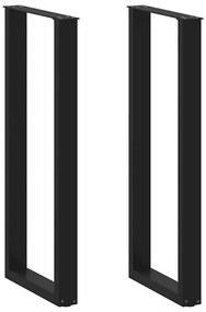 4013240 vidaXL Крака за бар маса, U-образни, 2 бр., черни, 40 x (110-111) см, стомана