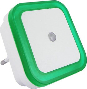 LED нощна лампа със сензор за сумрак LED/0,5W/230V зелена