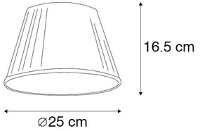 Плисиран абажур бял кръгъл наклонен 25/15/16.5
