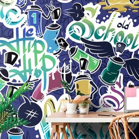 Тапет – Весел street art в лилаво