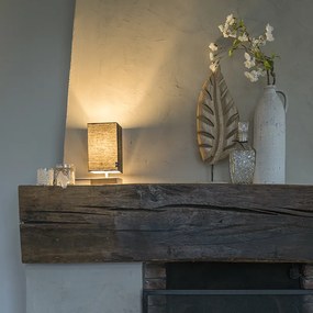 Модерна настолна лампа черна със стомана - Milo