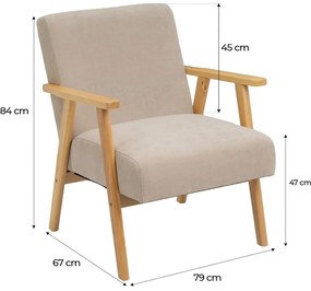 Бежово шенилово кресло Vintage – Casa Selección