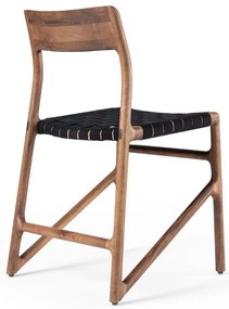 Трапезен стол в черен и кафяв цвят Fawn – Gazzda