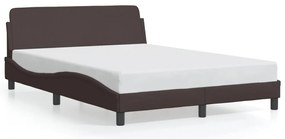 373188 vidaXL Рамка за легло Dover, тъмнокафява, 140x200 см, плат