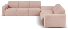 Розов ъглов диван от плат букле (десен ъгъл) Molino - Micadoni Home