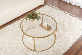 Кафе маса Aurum, цвят Златен Прозрачен