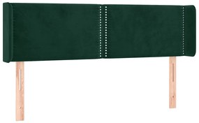 3118679 vidaXL Горна табла за легло, тъмнозелена, 147x16x78/88 см, кадифе