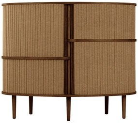 Шкафче от дъбов декор с плъзгащи се врати в кафяв и светлокафяв цвят 120x100x50 cm Audacious – UMAGE