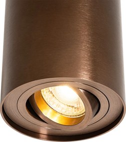 Интелигентен таванен прожектор тъмен бронз, въртящ се и накланящ се, вкл. Wifi GU10 50mm - Rondoo Up