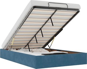 3310959 vidaXL Османска рамка за легло без матрак, тъмносиня, 120x200см кадифе