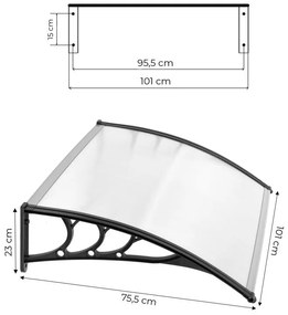 Покрив над входната врата - поликарбонат Šírka: 80 cm | Dĺžka: 120 cm