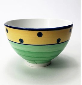 Керамична купа за компот Tereza зелено-жълта