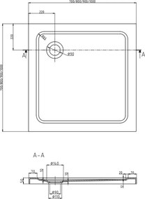 Mexen Rio Квадратна душкабина 90 x 90 см, прозрачна, хром + плосък поддушов